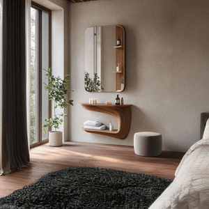 Handcrafted Solid Wood Vanity for Bedroom Furniture Decor