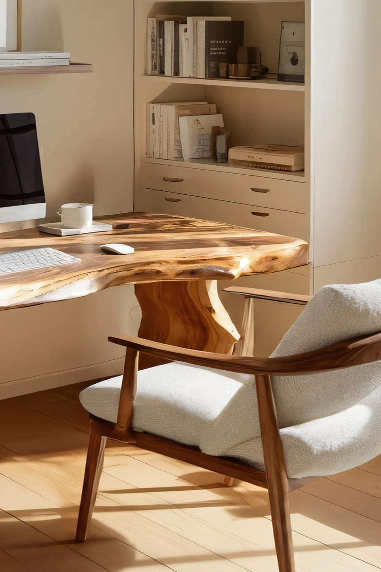 Modern Solid Wood Desk For Bedroom Work And Study Space