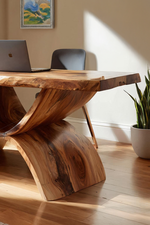 Handcrafted Solid Wood Desk For Home Office And Living Room