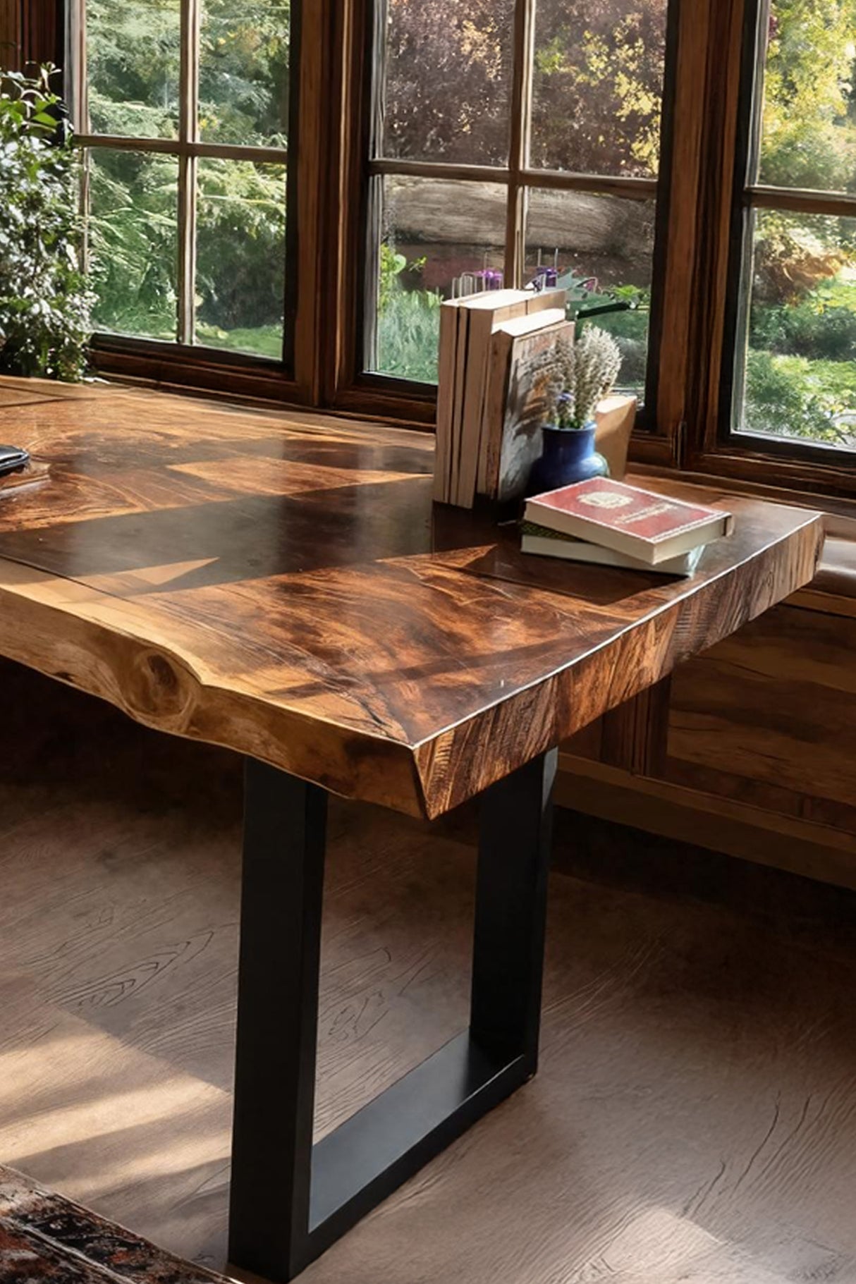 Handcrafted Wooden Live Edge Desk For Furniture Decor