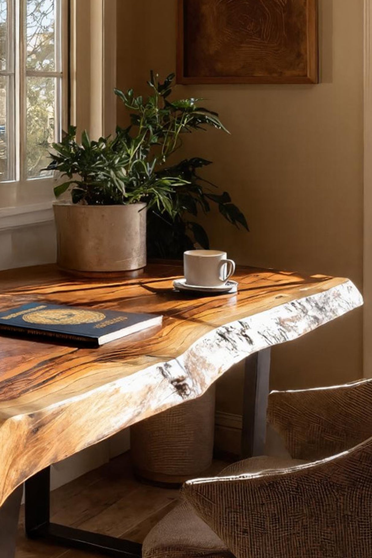 Farmhouse Solid Wood Live Edge Desk For Interior Decor