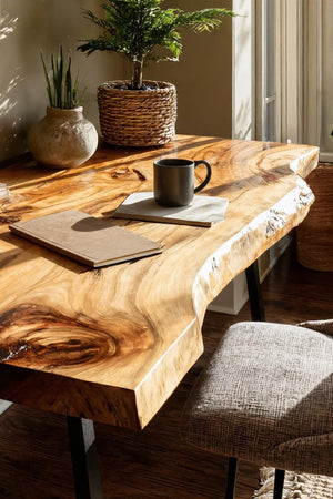 Mid Century Solid Wood Desk For Minimalist Decor