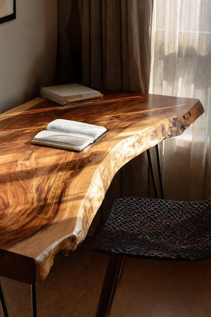 Handcrafted Live Edge Desk For Living Room Style