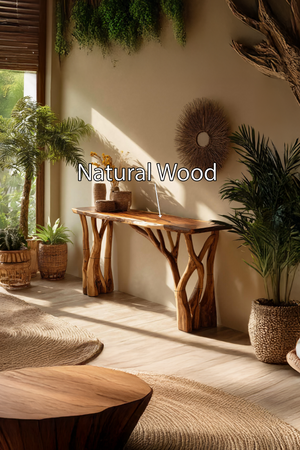 Modern Wooden Live Edge Console Table For Living Room Decoration