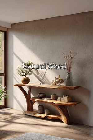 Modern Wooden Live Edge Console Table For Entryway Home Decoration