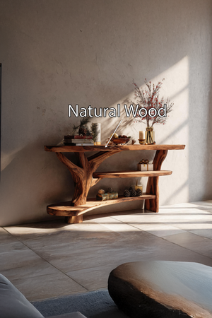 Farmhouse Wooden Live Edge Console Table For Entryway Furniture Design