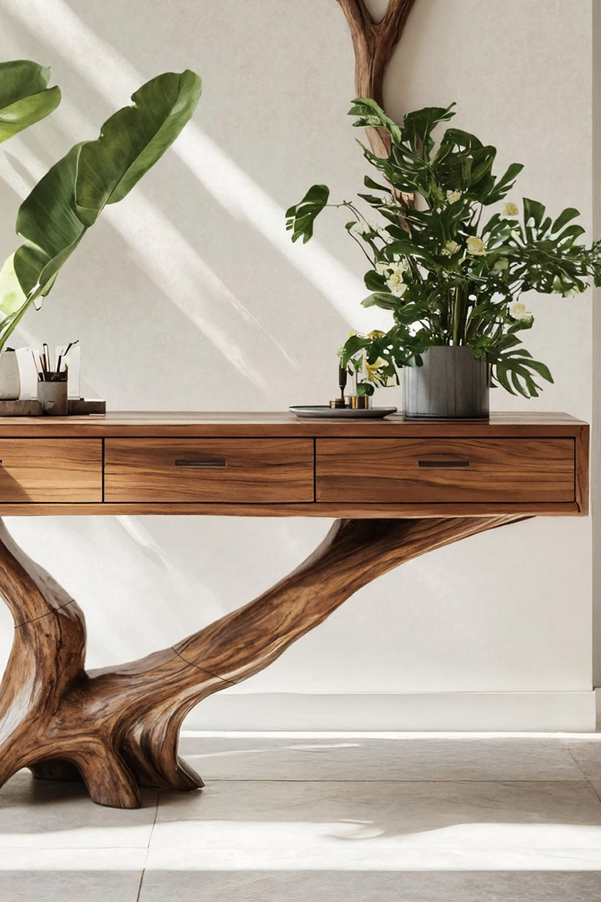 Handcrafted Live Edge Entryway Table For Living Room Modern Farmhouse
