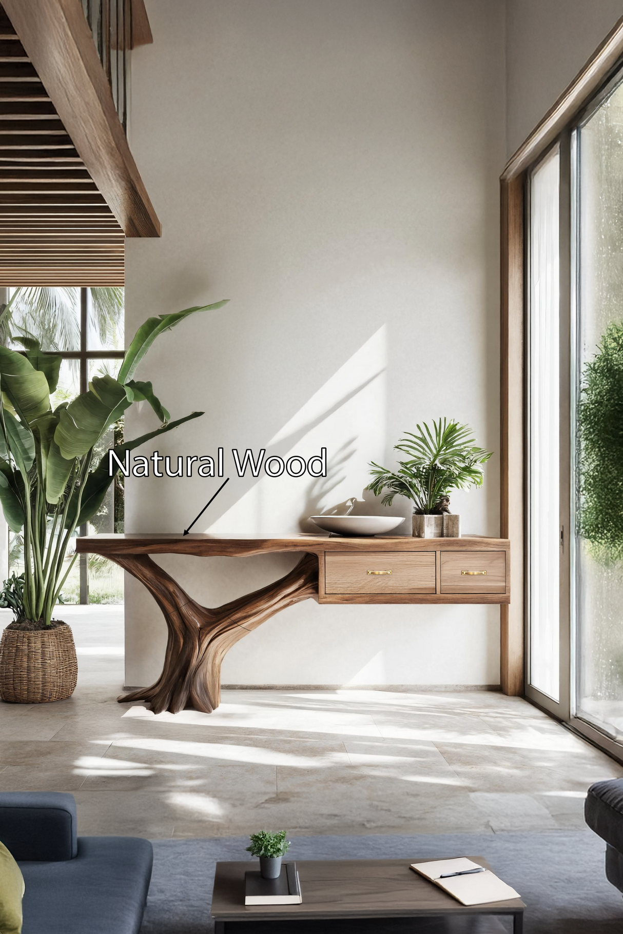 Farmhouse Wooden Console Table For Rustic Bedroom