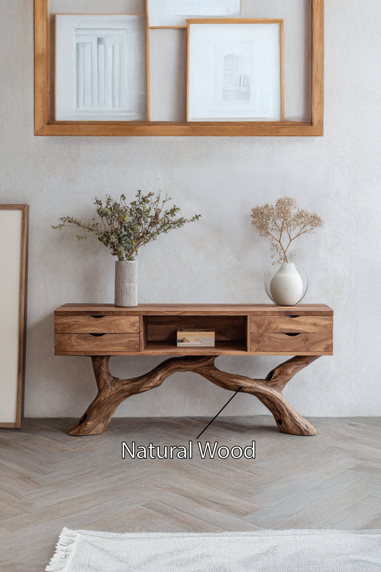 Rustic Solid Wood Dressing Table For Furniture Decor Cozy Style