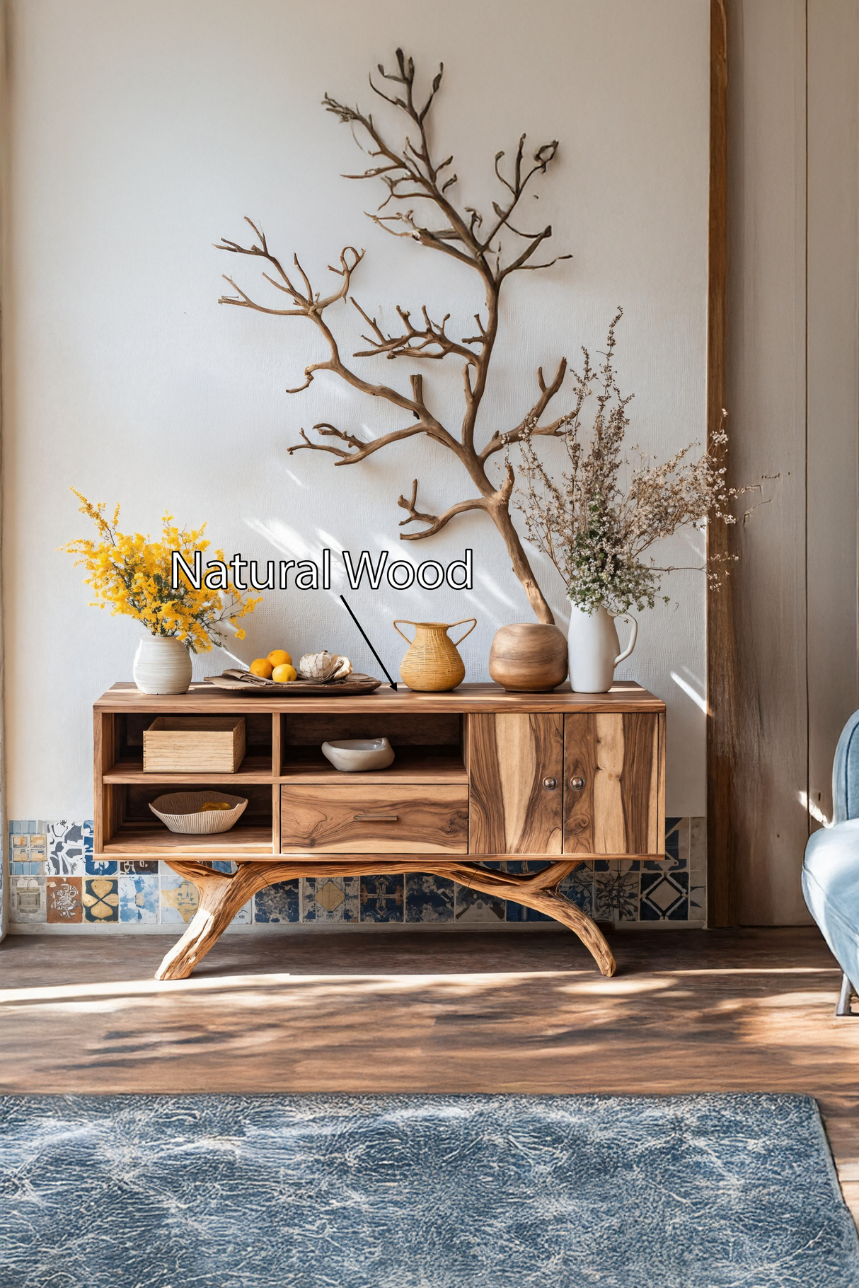 Mid Century Live Edge Entryway Table For Bedroom Decor Inspiration