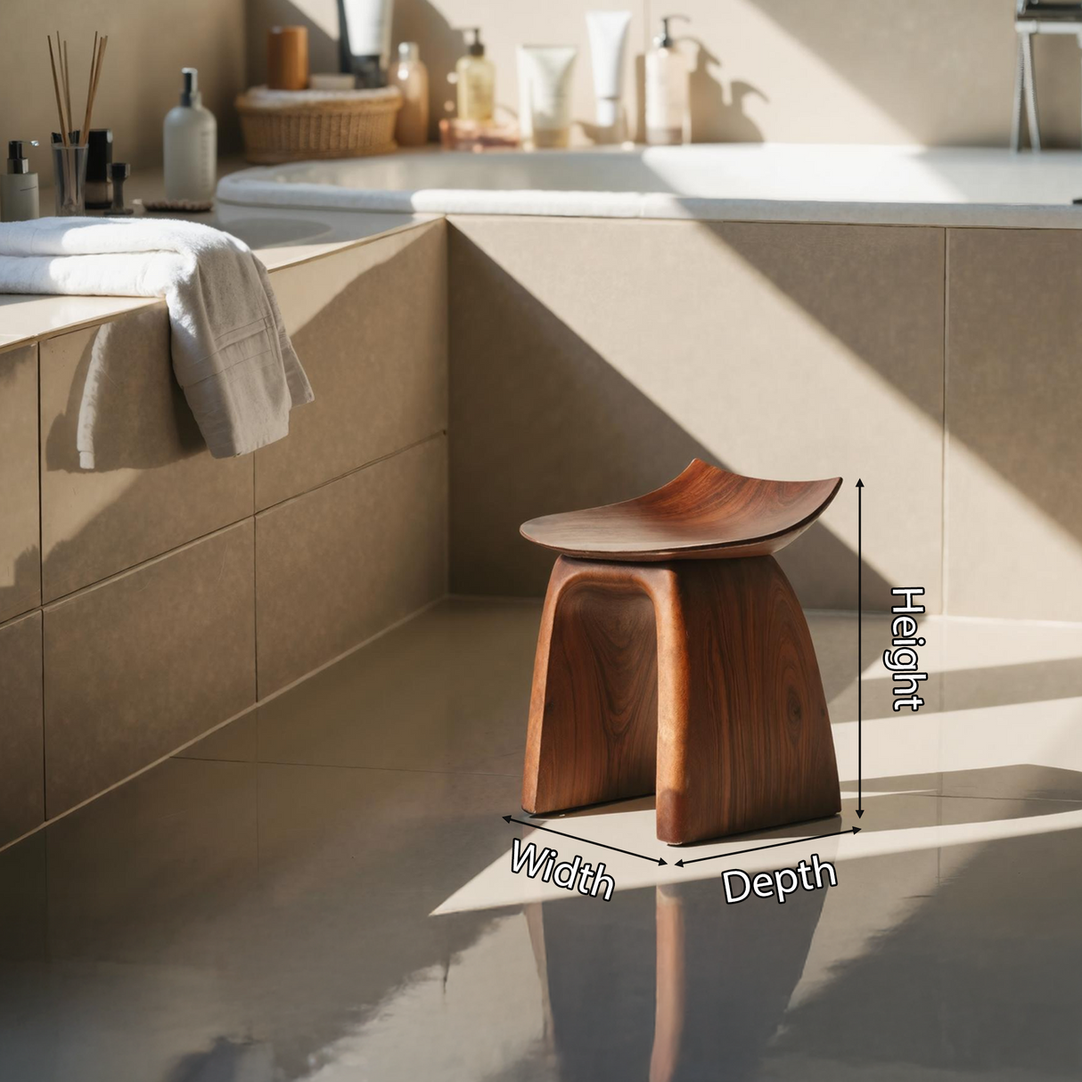 Mid Century Shower Bench For Bathroom Furniture Decor