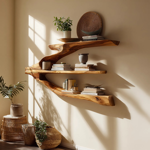 Minimalist Wooden Entryway Display Shelf For Hallway Organizer