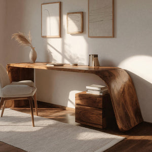 Minimal Wooden Office Desk For Home Office