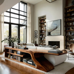 Organic Wooden Console Table For Modern Home