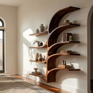 Farmhouse Style Wooden Wall Shelf For Living Room Decor