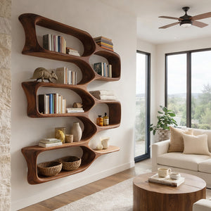 Modern Wooden Wall Shelf For Cozy Living Room Decor