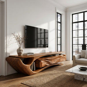 Mid Century Wooden TV Cabinet For Elegant Space