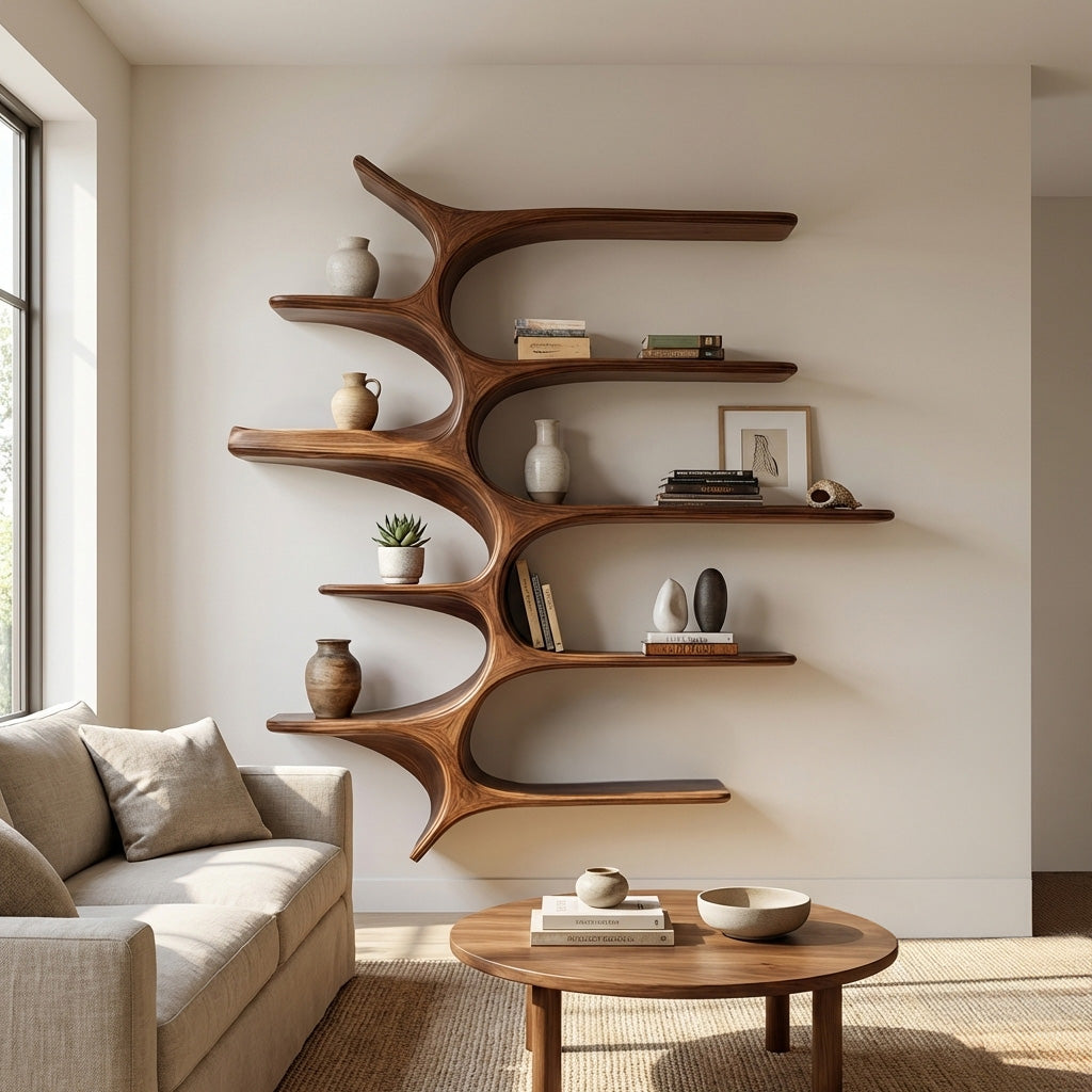 Minimalist Wooden Wall Mounted Shelf For Home Decor