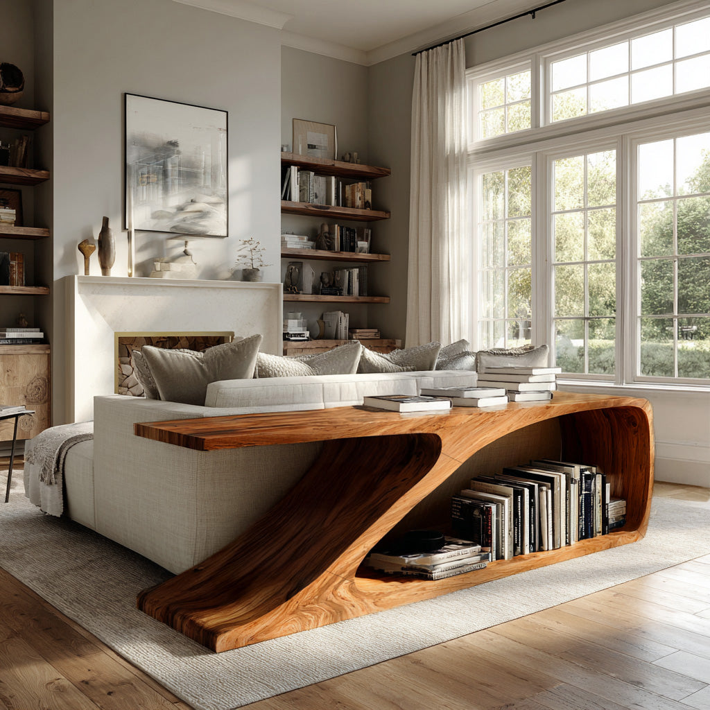 Contemporary Wooden Console Table For Living Room Decor