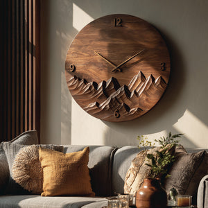 Modern Wall Clock Mountain Landscape For Living Room