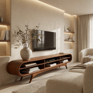 Scandinavian Natural Wood TV Cabinet For Living Room Interior