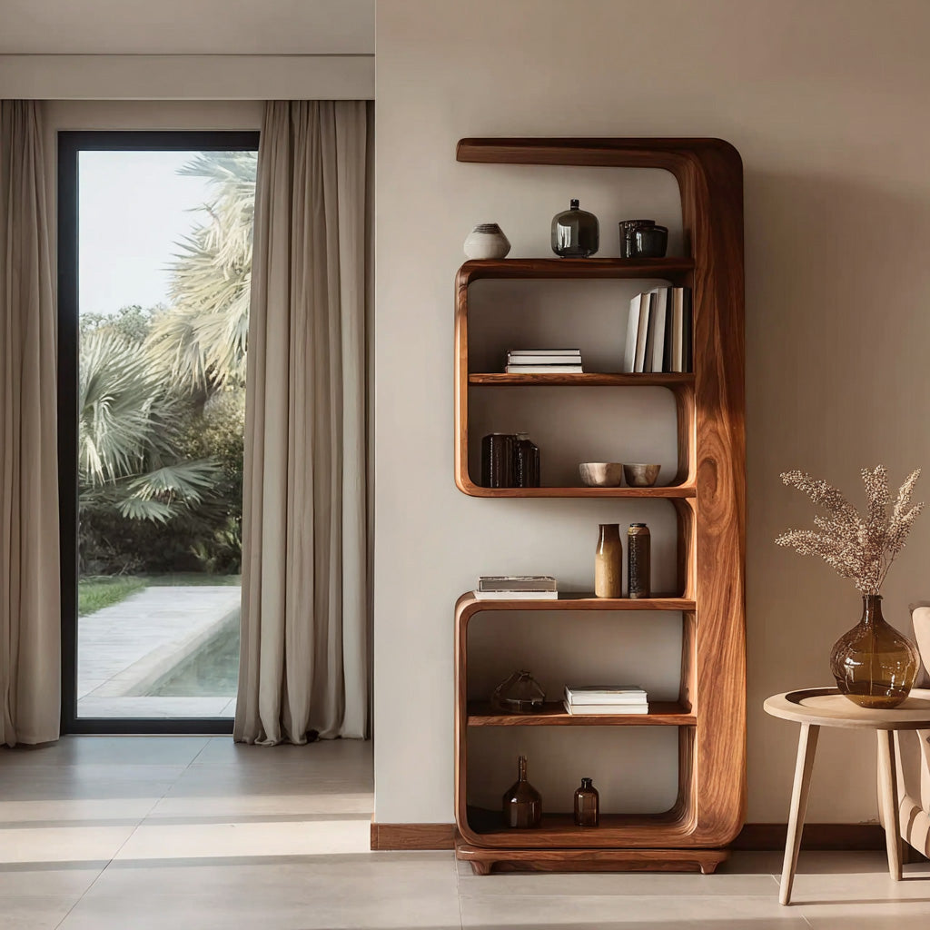 Minimalist Wooden Standing Shelf For Living Room