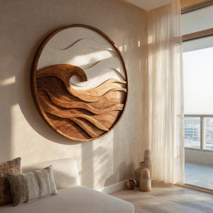 Handcrafted Round Wave Wall Art For Wall Decor