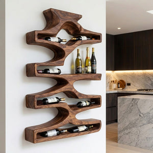 Contemporary Wall Wine Storage Natural Wood For Dining Room