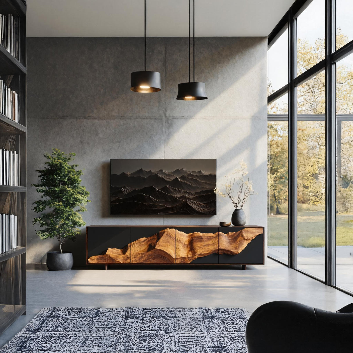 Farmhouse TV Console Table For Entryway Decor