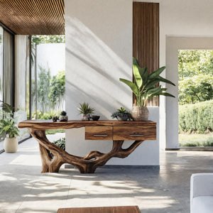 Rustic Wooden Console Table For Furniture Decor Vintage Farmhouse