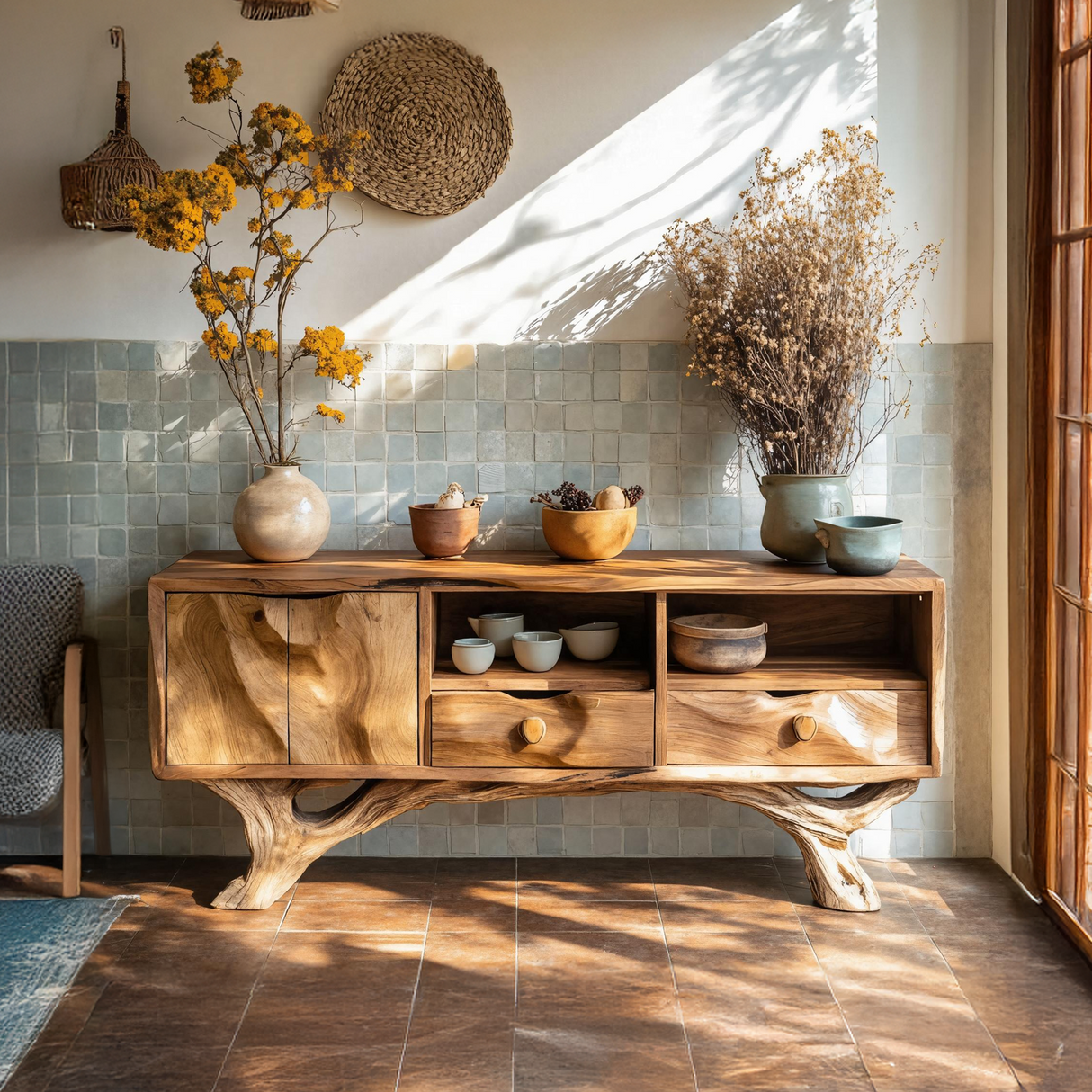 Handcrafted Wooden Console Table For Bedroom Luxury Home Accent