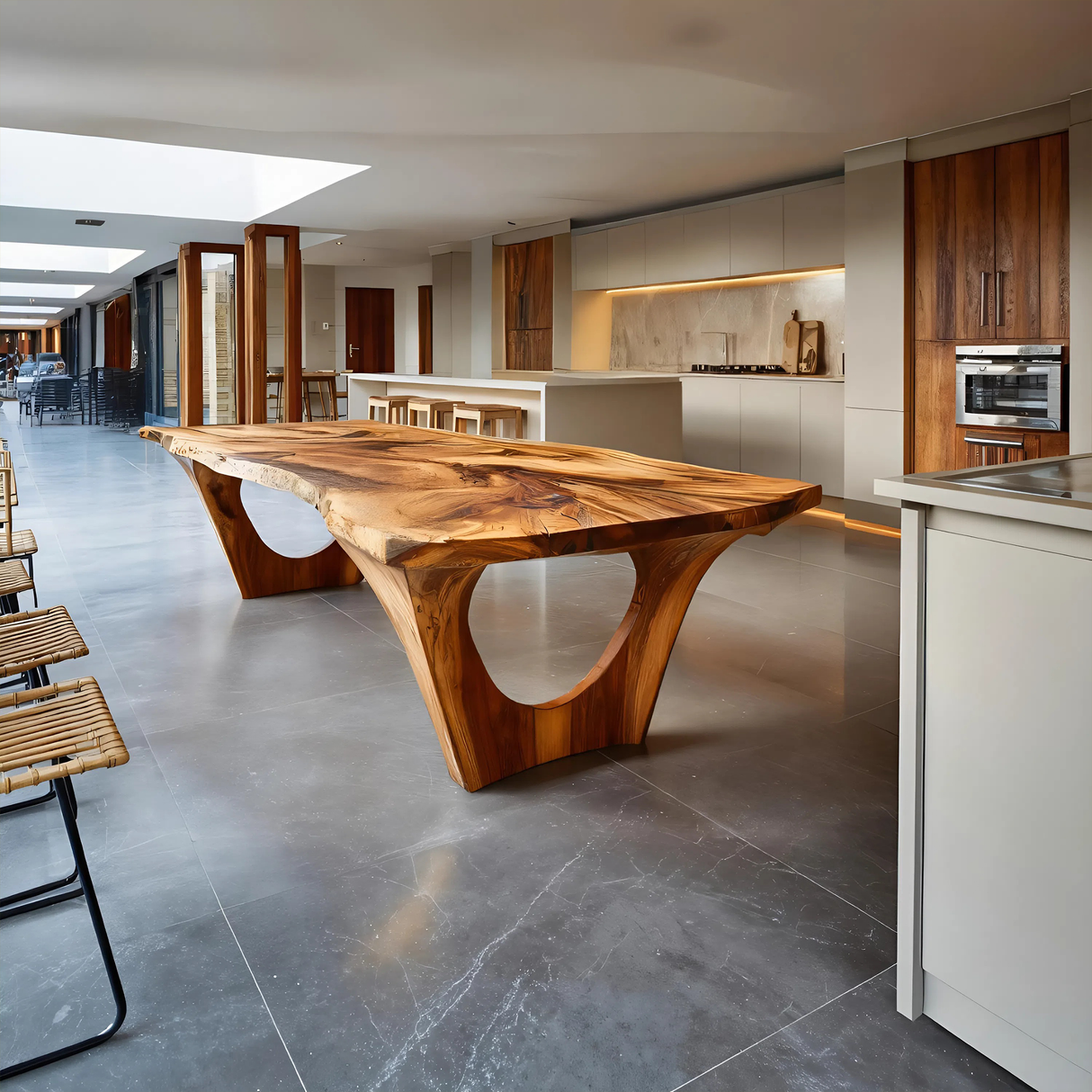 Handcrafted Dining Table With Natural Grain For Dining
