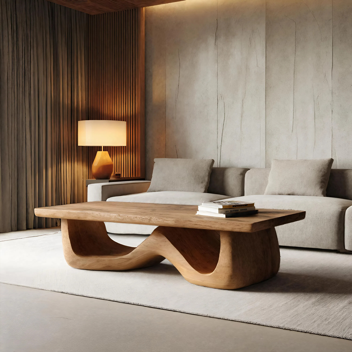 Artistic Sculptural Coffee Table Curved Base Design For Living – ET ...