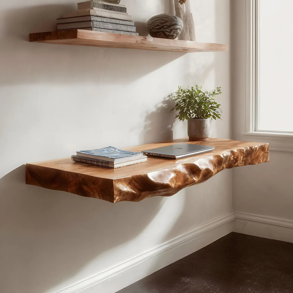 Minimalist Organic Wall Mounted Desk For Home Office