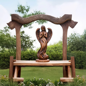 Rustic Abstract Sculpture For Furniture Wall Centerpiece