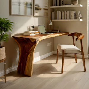 Handcrafted Live Edge Wood Desk For Home Studio Setup