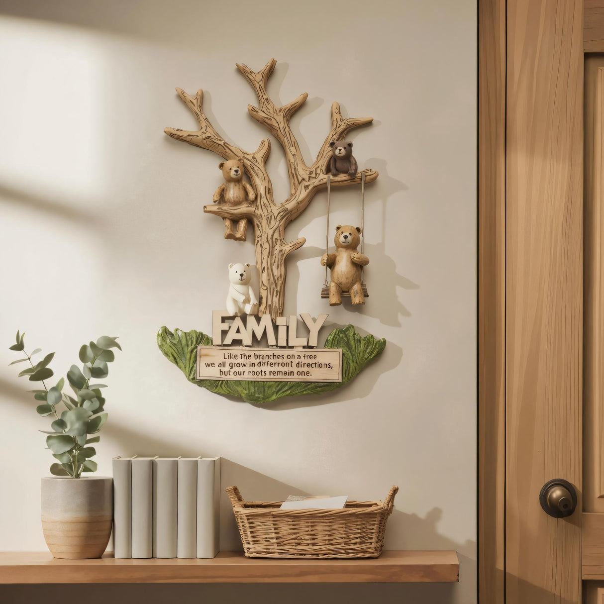 Rustic Bear Family Wall Art For Living Room Nursery Or Entryway
