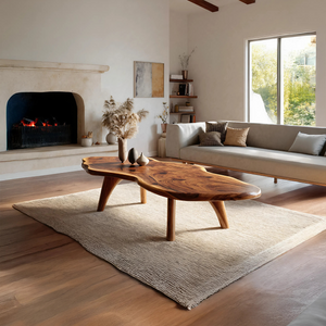 Mid Century Modern Live Edge Coffee Table For Living Room Look