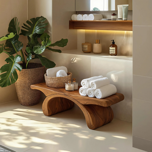 Modern Organic Shower Bench For Bathroom Or Spa Furniture