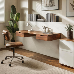Modern Floating Desk With Drawers For Home Office