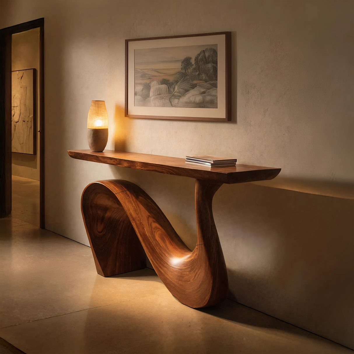 Modern Solid Wood Console Table For Living Room And Entryway Design