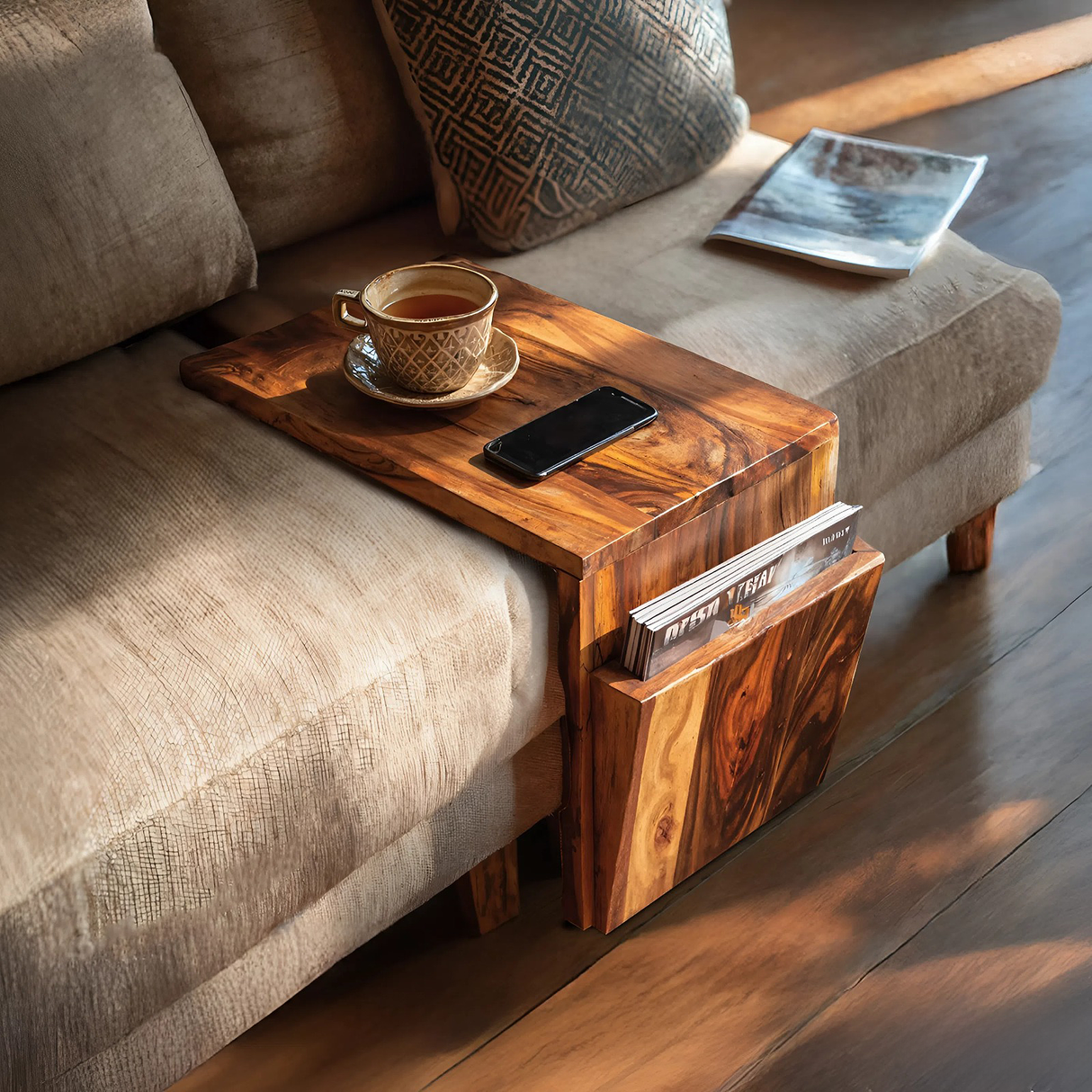 Modern Wooden Armrest For Cozy Living Room Style