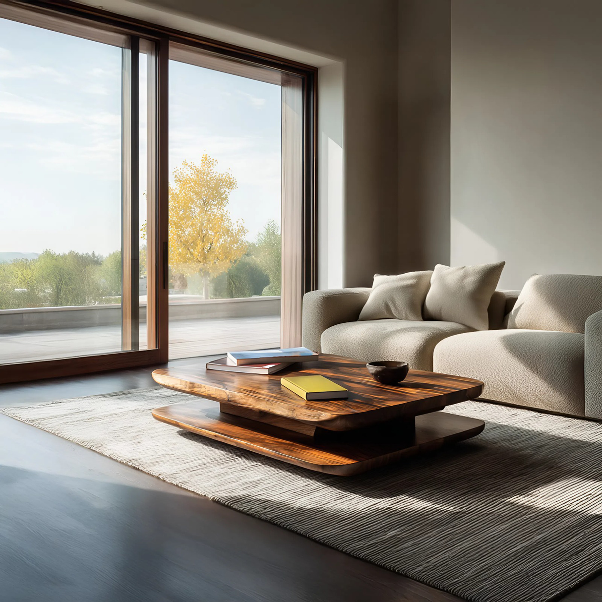 Minimalist Coffee Table Two Layers For Living Decor