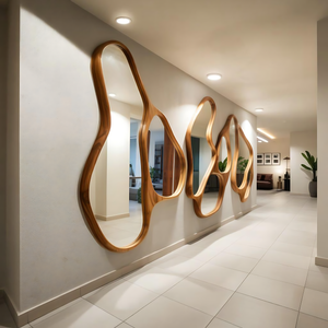 Sculptural Wall Mirror Set For Modern Entryway And Living Room