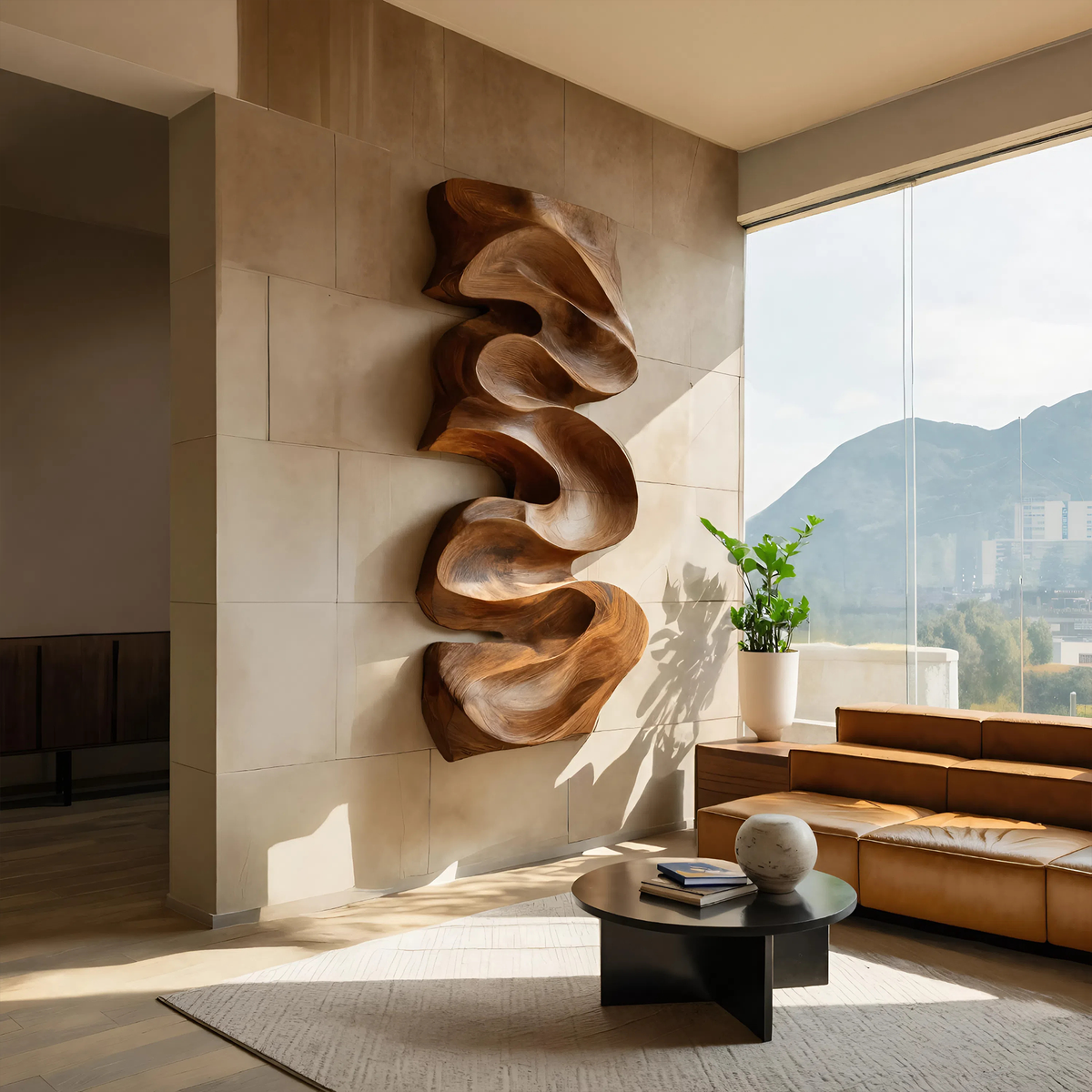 Modern Organic Wall Art Panel Decor For Living Room – ET Woodcrafts