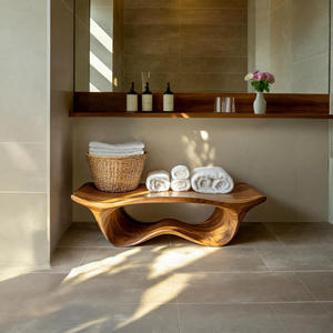 Organic Sculptural Shower Bench For Bathroom