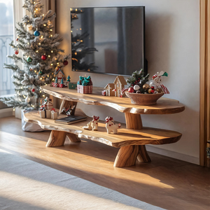 Farmhouse Solid Wood TV Console For Holiday Gift Furniture Design