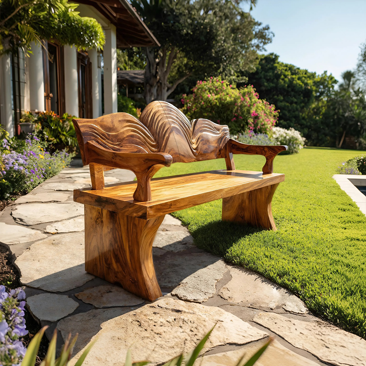 Live Edge Wooden Entryway Bench For Interior Home Decor