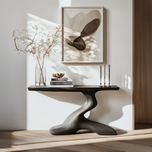 Mid Century Live Edge Desk For Living Room