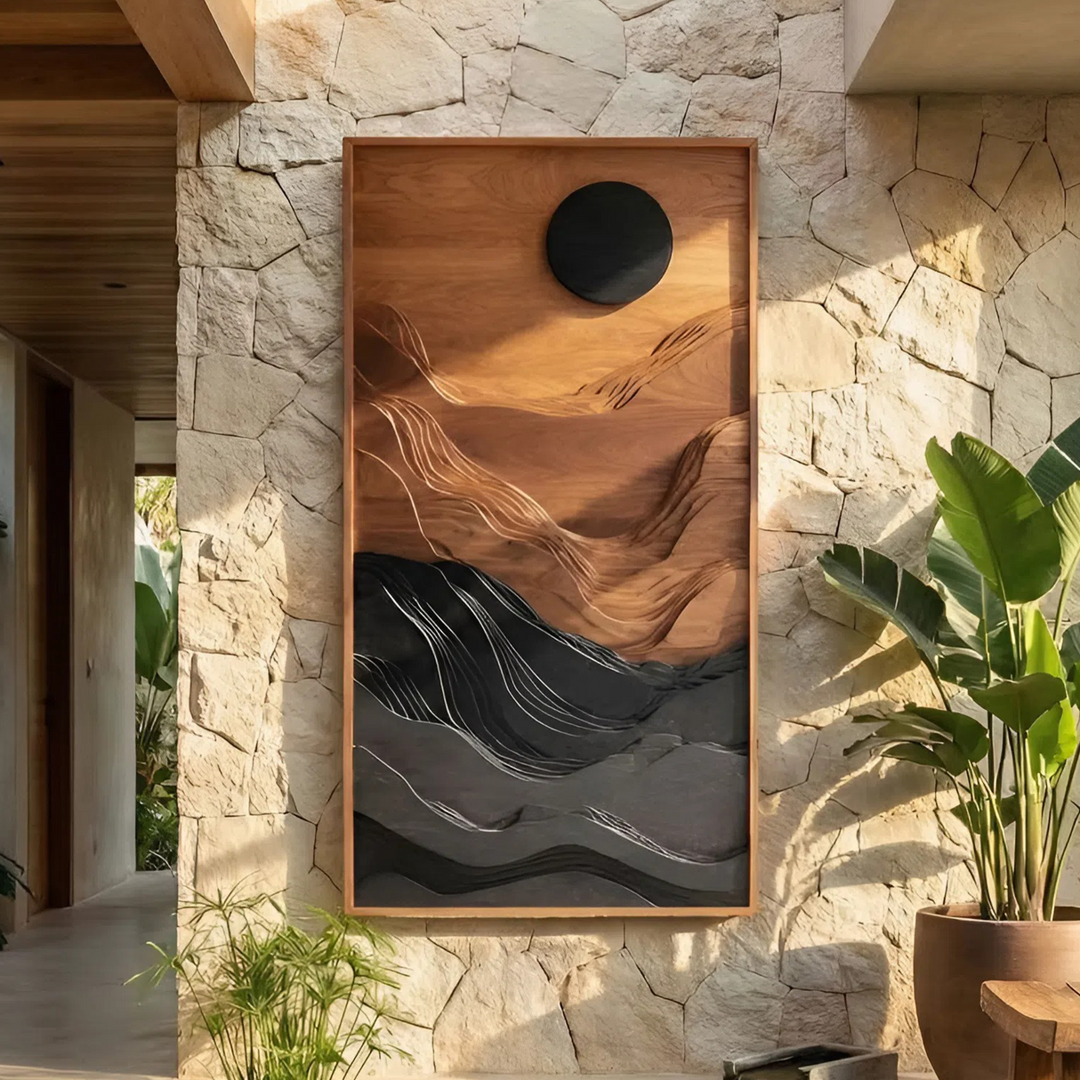 Mid Century Abstract Wall Sculpture For Living Room Accent